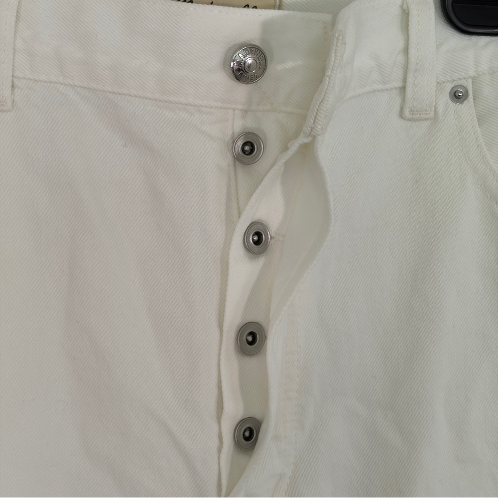 NWT Madewell Low-Slung Baggy Wide Leg White Denim Jeans rigid cotton size 32 - Picture 8 of 15